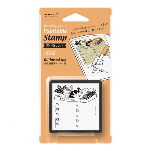 Pięczątka Midori Paintable Stamp Pre-inked Lista Zakupów