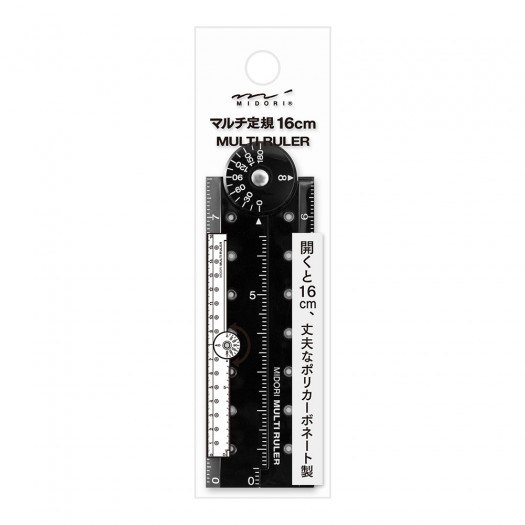 Midori Plastic Multi Ruler 16 cm | Black