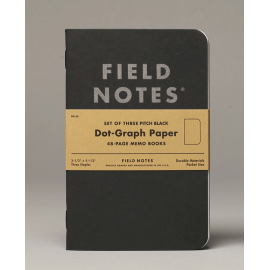 Field Notes Pitch Black Medium Dot-Graph 2-Packs