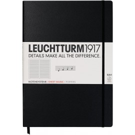 Leuchtturm1917 Master Slim Notebook with Staves A4+ | Black