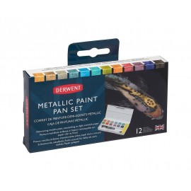 Zestaw farb Derwent Pastel Metallic Paint Pan Set 12 kolorów