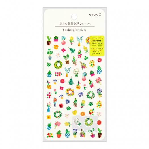 Midori Stickers for Diary | Flowers