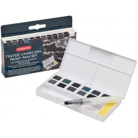 Zestaw węgli barwionych w kostkach Derwent Tinted Charcoal Paint Pan Set 12 kolorów