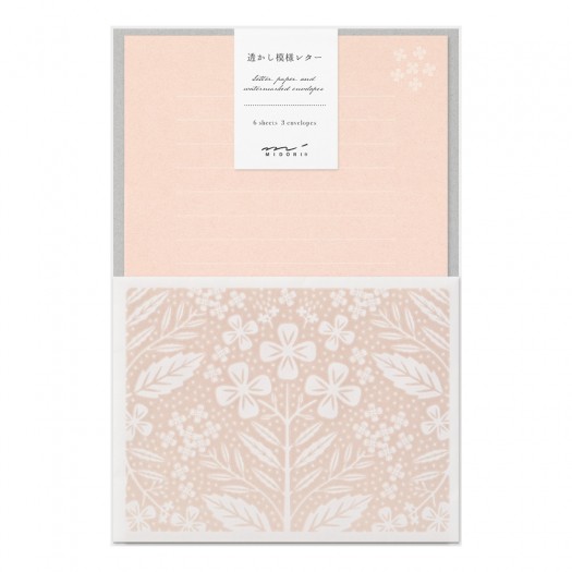 Midori Letter Set 499 | Flower Pink