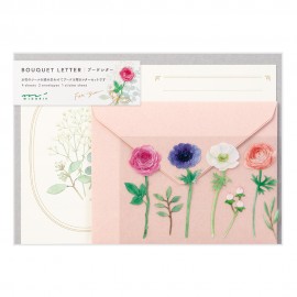 Midori Letter Set 495 Bouquet Pink