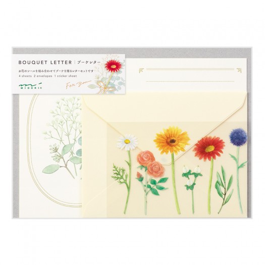 Midori Letter Set 496 Bouquet | Yellow