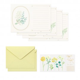 Midori Letter Set 497 Bouquet Green