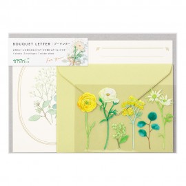 Midori Letter Set 497 Bouquet Green