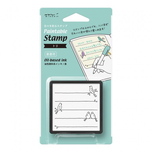 Pieczątka z tuszem Midori Paintable Stamp | Ptak