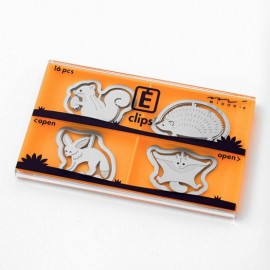 Midori E-Clips metal clips Forest animals