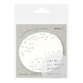 Karteczki samoprzylepne Midori Sakura Fusen Sticky Notes Białe kwiatki