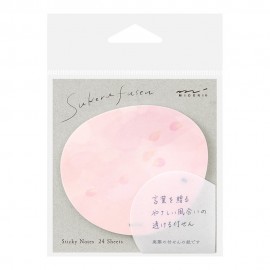 Karteczki samoprzylepne Midori Sakura Fusen Transparentne | Różowe płatki
