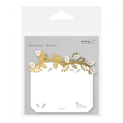 Midori Katanuki Fusen Foil Stamping Sticky Notes | Birds