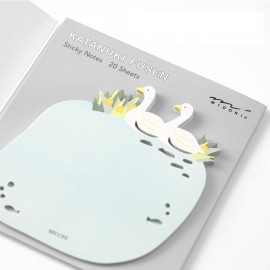Karteczki samoprzylepne Midori Katanuki Fusen Sticky Notes Łabądź