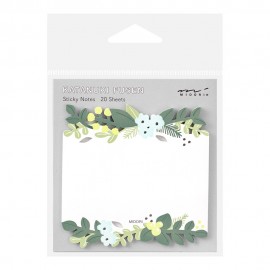 Karteczki samoprzylepne Midori Katanuki Fusen Sticky Notes Liście