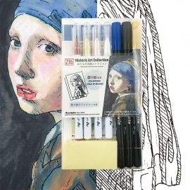 Zestaw do malowania Kuretake Zig Historic Art Collection: Johannes Vermeer ,,Dziewczyna z perłą"