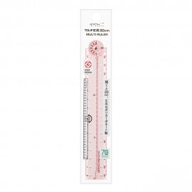 Midori Plastic Multi Ruler 30 cm Pale Pink - Limited Edition