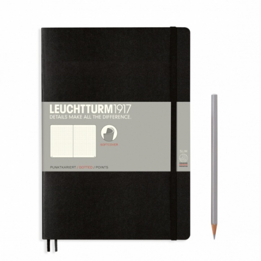 Notatnik Leuchtturm1917 Softcover B5 w Kropki | Czarny