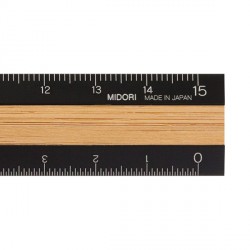 Midori Ruler 15 cm Black - Bamboo