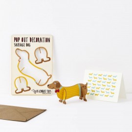 Pop Out Card Decoration Sausage dog