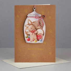 Christmas Card Gingerbread Jar