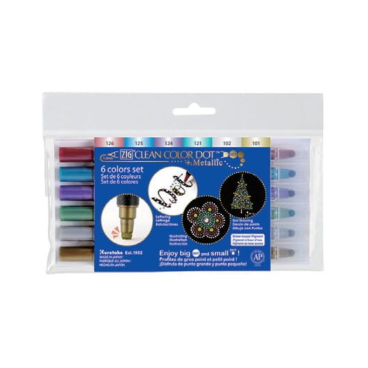 Kuretake Clean Color Dot Metallic Marker Set