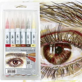 Zestaw Brush Penów Kuretake Zig Clean Color Real Brush Kolory portretowe II
