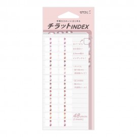 Naklejki Midori Index Label Chiratto Numery | Różowe