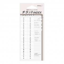 Stickers Midori Index Label Chiratto Numbers Gray