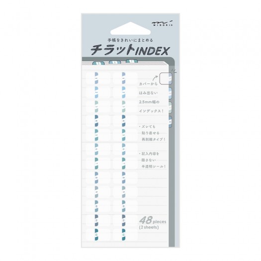 Stickers Midori Index Label Chiratto Numbers | Blue