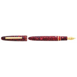 Red, elegant pen with gold elements.