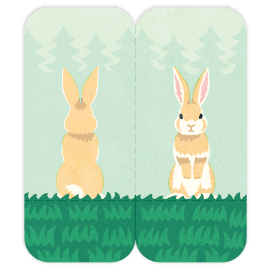 Karteczki samoprzylepne z ilustracją królika.