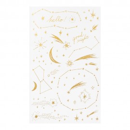 Metallic stickers in gold with a star motif.