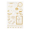 Metallic stickers with a coffee motif.