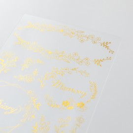 Gold flower transfer stickers.