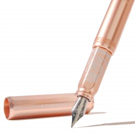 The pen features ornamentation with a butterfly motif.