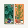 The illustrations show tropical plants and cacti