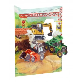 Kartka Okolicznościowa Santoro Pop-Up Swing Traktory i Koparki