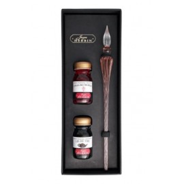 Calligraphy set consisting of a glass pen and two inks by J.Herbin.