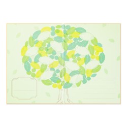 Greeting card with tree motif.