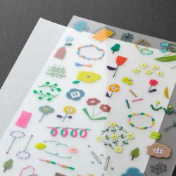 Stickers with a floral motif in calm colours.