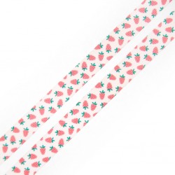 Washi tape with a cute illustration of strawberries.