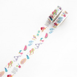 Tape with a holiday beach theme.