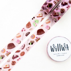 Pastel washi tape with illustrations of cakes.