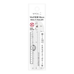 Midori Plastic Multi Ruler 16 cm Clear