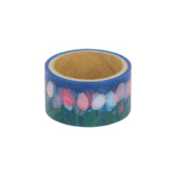 Transparent decoration tapes with a floral illustration.