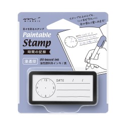 Midori Paintable Stamp Pre-inked Half Size | Keep Track of Time
