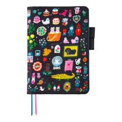 Polyester notebook cover in A5 size.