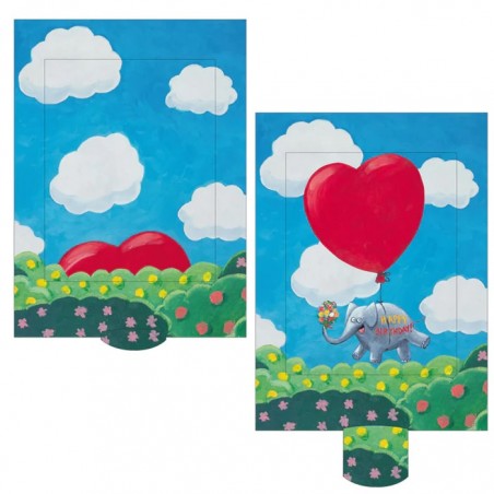 Greeting card with changing illustration.
