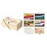 A set of 100 watercolour paints packaged in an elegant wooden box.